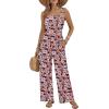 image:imageEkouaer Womens Casual Loose Jumpsuits One Piece Sleeveless Overalls Printed Long Pant Romper Fashion Boho Jumper with PocketFloral Print 2