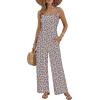 image:imageEkouaer Womens Casual Loose Jumpsuits One Piece Sleeveless Overalls Printed Long Pant Romper Fashion Boho Jumper with PocketFloral Print 3