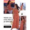 image:imageEkouaer Womens Casual Loose Jumpsuits One Piece Sleeveless Overalls Printed Long Pant Romper Fashion Boho Jumper with PocketFloral Red