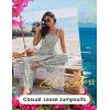 image:imageEkouaer Womens Casual Loose Jumpsuits One Piece Sleeveless Overalls Printed Long Pant Romper Fashion Boho Jumper with PocketFloral White 2