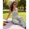 image:imageEkouaer Womens Casual Loose Jumpsuits One Piece Sleeveless Overalls Printed Long Pant Romper Fashion Boho Jumper with PocketFloral White 2