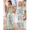 image:imageEkouaer Womens Casual Loose Jumpsuits One Piece Sleeveless Overalls Printed Long Pant Romper Fashion Boho Jumper with PocketFloral White 3