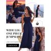 image:imageEkouaer Womens Casual Loose Jumpsuits One Piece Sleeveless Overalls Printed Long Pant Romper Fashion Boho Jumper with PocketNavy Blue