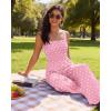 image:imageEkouaer Womens Casual Loose Jumpsuits One Piece Sleeveless Overalls Printed Long Pant Romper Fashion Boho Jumper with PocketPink Polka Pots Printed
