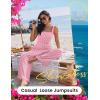 image:imageEkouaer Womens Casual Loose Jumpsuits One Piece Sleeveless Overalls Printed Long Pant Romper Fashion Boho Jumper with PocketPink Polka Pots Printed
