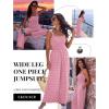 image:imageEkouaer Womens Casual Loose Jumpsuits One Piece Sleeveless Overalls Printed Long Pant Romper Fashion Boho Jumper with PocketPink Polka Pots Printed