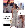 image:imageEkouaer Womens Casual Loose Jumpsuits One Piece Sleeveless Overalls Printed Long Pant Romper Fashion Boho Jumper with PocketWhite Print 2