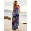 image:imageEkouaer Womens Casual Overalls Boho Floral Loose Wide Leg Jumpsuits Summer Pleated Outfits with PocketsA Blue Boho Print