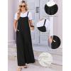 image:imageEkouaer Womens Casual Overalls Boho Floral Loose Wide Leg Jumpsuits Summer Pleated Outfits with PocketsBlack