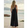 image:imageEkouaer Womens Casual Overalls Boho Floral Loose Wide Leg Jumpsuits Summer Pleated Outfits with PocketsBlack