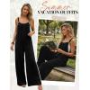 image:imageEkouaer Womens Casual Overalls Boho Floral Loose Wide Leg Jumpsuits Summer Pleated Outfits with PocketsBlack