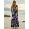 image:imageEkouaer Womens Casual Overalls Boho Floral Loose Wide Leg Jumpsuits Summer Pleated Outfits with PocketsGreen Leaves