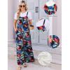 image:imageEkouaer Womens Casual Overalls Boho Floral Loose Wide Leg Jumpsuits Summer Pleated Outfits with PocketsGreen Leaves