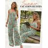 image:imageEkouaer Womens Casual Overalls Boho Floral Loose Wide Leg Jumpsuits Summer Pleated Outfits with PocketsLight Green Floral