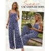 image:imageEkouaer Womens Casual Overalls Boho Floral Loose Wide Leg Jumpsuits Summer Pleated Outfits with PocketsNavy Floral