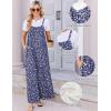 image:imageEkouaer Womens Casual Overalls Boho Floral Loose Wide Leg Jumpsuits Summer Pleated Outfits with PocketsNavy Floral