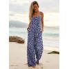 image:imageEkouaer Womens Casual Overalls Boho Floral Loose Wide Leg Jumpsuits Summer Pleated Outfits with PocketsNavy Floral