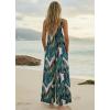 image:imageEkouaer Womens Casual Overalls Boho Floral Loose Wide Leg Jumpsuits Summer Pleated Outfits with PocketsNavy Leaves