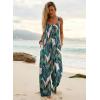 image:imageEkouaer Womens Casual Overalls Boho Floral Loose Wide Leg Jumpsuits Summer Pleated Outfits with PocketsNavy Leaves