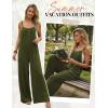 image:imageEkouaer Womens Casual Overalls Boho Floral Loose Wide Leg Jumpsuits Summer Pleated Outfits with PocketsOlive Green