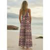 image:imageEkouaer Womens Casual Overalls Boho Floral Loose Wide Leg Jumpsuits Summer Pleated Outfits with PocketsOrange Bohemian