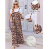 image:imageEkouaer Womens Casual Overalls Boho Floral Loose Wide Leg Jumpsuits Summer Pleated Outfits with PocketsOrange Bohemian