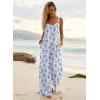 image:imageEkouaer Womens Casual Overalls Boho Floral Loose Wide Leg Jumpsuits Summer Pleated Outfits with PocketsWhite Blue Floral