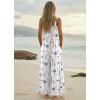 image:imageEkouaer Womens Casual Overalls Boho Floral Loose Wide Leg Jumpsuits Summer Pleated Outfits with PocketsWhite Floral