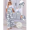 image:imageEkouaer Womens Casual Overalls Boho Floral Loose Wide Leg Jumpsuits Summer Pleated Outfits with PocketsWhite Italian Print