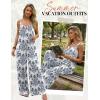 image:imageEkouaer Womens Casual Overalls Boho Floral Loose Wide Leg Jumpsuits Summer Pleated Outfits with PocketsWhite Italian Print