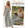 image:imageEkouaer Womens Casual Overalls Boho Floral Loose Wide Leg Jumpsuits Summer Pleated Outfits with PocketsWhite Mini Floral