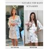 image:imageEkouaer Womens LaceTrim Silk Robes Bride Bridesmaid Kimono Satin Bathrobe V Neck Sleepwear with 34 SleeveWhite Flower