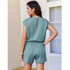 image:imageEkouaer Womens Romper with Pockets Summer Short Jumpsuit Casual Cap Sleeve Drawstring One Piece Lounge Vacation Beach OutfitGreen