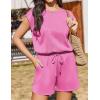 image:imageEkouaer Womens Romper with Pockets Summer Short Jumpsuit Casual Cap Sleeve Drawstring One Piece Lounge Vacation Beach OutfitKhaki