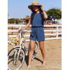 image:imageEkouaer Womens Romper with Pockets Summer Short Jumpsuit Casual Cap Sleeve Drawstring One Piece Lounge Vacation Beach OutfitNavy