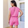 image:imageEkouaer Womens Romper with Pockets Summer Short Jumpsuit Casual Cap Sleeve Drawstring One Piece Lounge Vacation Beach OutfitRose Pink