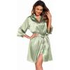 image:imageEkouaer Womens Satin Robe Set Nightgown with Robes Silk Pajama Set 2 Pieces Lingerie Cowl Neck Cami Sleepwear SetsMint Green