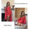 image:imageEkouaer Womens Satin Robe Set Nightgown with Robes Silk Pajama Set 2 Pieces Lingerie Cowl Neck Cami Sleepwear SetsRed
