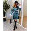 image:imageEkouaer Womens Satin Robe Short Bridesmaid Bride Feather Bridal Robe Kimono Silky Long Sleeve Bathrobe SXXLLake Green