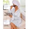 image:imageEkouaer Womens Satin Robe Short Bridesmaid Bride Feather Bridal Robe Kimono Silky Long Sleeve Bathrobe SXXLWhite