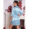 image:imageEkouaer Womens Satin Robe Silk Kimono Bathrobe Bridesmaid Wedding Bridal Party Robes 34 Bell Sleeve Sleepwear SXXLLight Blue  Juice