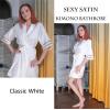 image:imageEkouaer Womens Satin Robe Silk Kimono Bathrobe Bridesmaid Wedding Bridal Party Robes 34 Bell Sleeve Sleepwear SXXLWhite