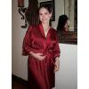 image:imageEkouaer Womens Satin Robe Silk Kimono Bathrobe Bridesmaid Wedding Bridal Party Robes 34 Bell Sleeve Sleepwear SXXLWine Red