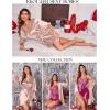 image:imageEkouaer Womens Satin Robe Valentines Lingerie for Women Kimono Bathrobe Short Ruffle Belted Robes Bridesmaids Sleepwear01pastel Pink
