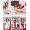 image:imageEkouaer Womens Satin Robe Valentines Lingerie for Women Kimono Bathrobe Short Ruffle Belted Robes Bridesmaids Sleepwear01white