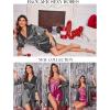 image:imageEkouaer Womens Satin Robe Valentines Lingerie for Women Kimono Bathrobe Short Ruffle Belted Robes Bridesmaids SleepwearDeep Grey