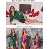 image:imageEkouaer Womens Satin Robe Valentines Lingerie for Women Kimono Bathrobe Short Ruffle Belted Robes Bridesmaids SleepwearEvergreen
