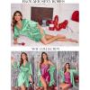 image:imageEkouaer Womens Satin Robe Valentines Lingerie for Women Kimono Bathrobe Short Ruffle Belted Robes Bridesmaids SleepwearIce Green