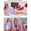 image:imageEkouaer Womens Satin Robe Valentines Lingerie for Women Kimono Bathrobe Short Ruffle Belted Robes Bridesmaids SleepwearLavender
