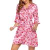 image:imageEkouaer Womens Satin Robe Valentines Lingerie for Women Kimono Bathrobe Short Ruffle Belted Robes Bridesmaids SleepwearLeopard Heart